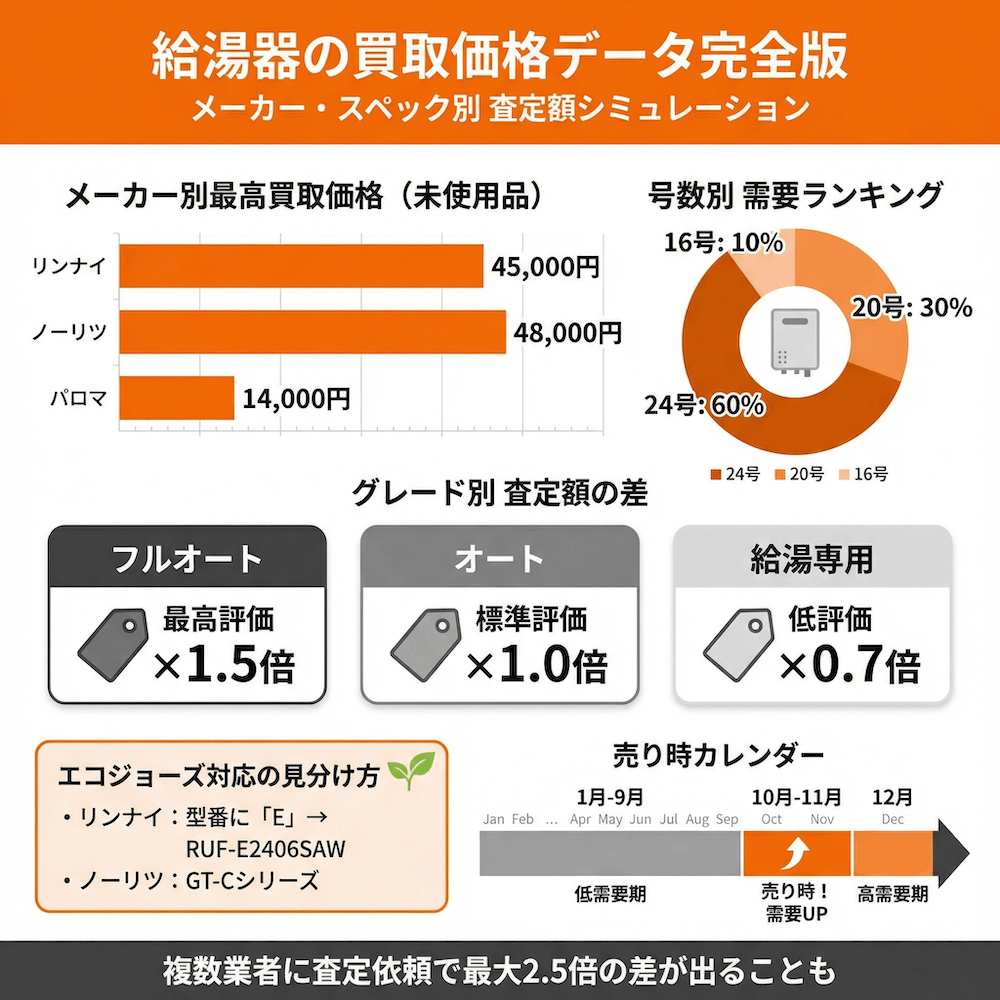 給湯器の買取価格データ完全版