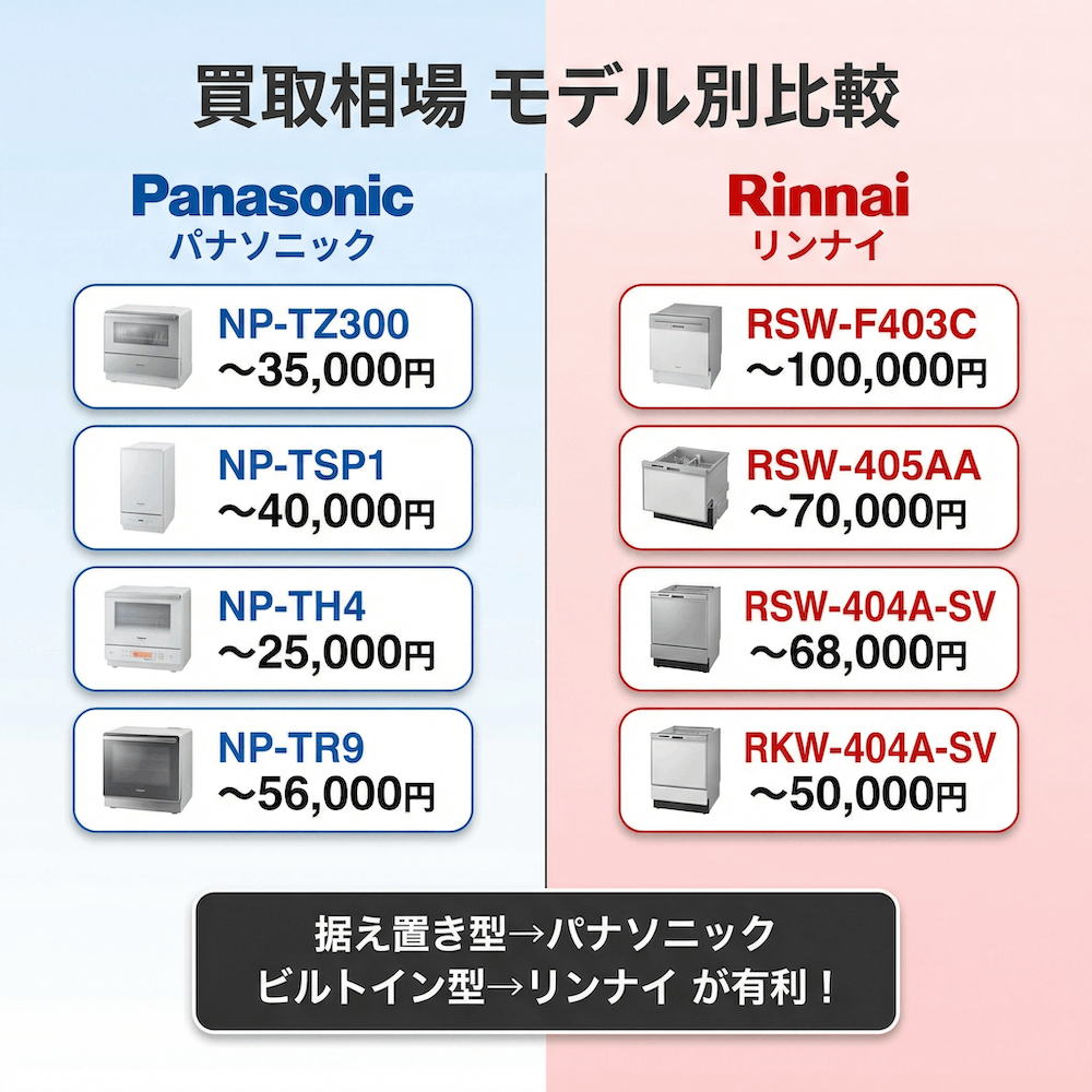 食洗機の買取相場 モデル別比較